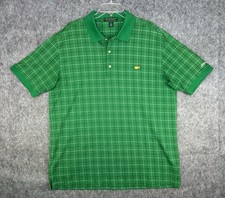 Vintage Masters Shirt Men's XL Green Plaid Polo 60's Two-Ply Golf picture