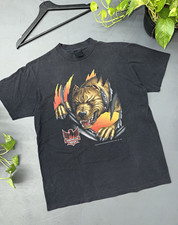 Vintage 3D emblem 1992 American Biker PittBull T-Shirt L picture