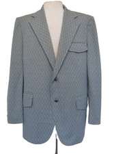 Vtg 60s 70s Blazer Jacket Mens 46L Polyester Leisure Suit Sport Coat Disco Mod picture