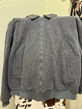 Pendleton Men's Gray Wool Bomber Jacket Full Zip Lined Thinsulate XL picture