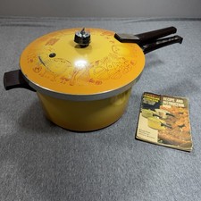 Vintage Presto Harvest Gold Pressure Cooker A616A 4 Qt Complete with Jigger Used picture