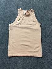 Athleta Women’s Size M Peach Orange Ribbed High Neck Racerback Tank Top picture