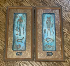 Vintage Cleo Teissedre Southwest Wall Art Pair Set Framed 1993 Look  picture