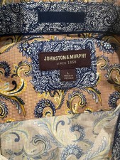 Johnston & Murphy L Large Peach Paisley Print Long Sleeve Men’s Shirt picture