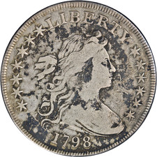 1798 Bust Dollar F Details Decent Eye Appeal Nice Strike picture