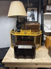 READ Vtg Potbelly Stove Table Lamp Cast Iron Wood WORKS Shade NOT included #7499 picture