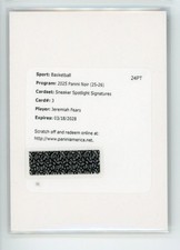2025-26 Panini Noir Jeremiah Fears RC Rookie Sneaker Spotlight Signatures Auto picture