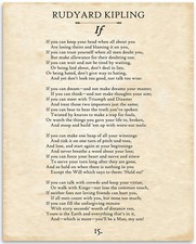 If Poem by Rudyard Kipling Wall Art 11x14 Unframed Typography Poetry Print picture