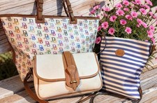 Dooney Bourke Bundle Lot DB 1975 Logo Rainbow Tote Crossbody & Shoulder Bags picture