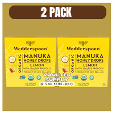Wedderspoon Organic Manuka Honey Lemon Drops 60ct (2 Pack) – New Zealand picture