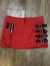 Rare Tripp NYC Red Pinstripe Buckle Mini Skirt(size medium picture