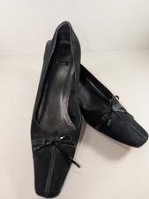 Vintage Stuart Weitzman Black Suede Shoes Sz 10 AA picture