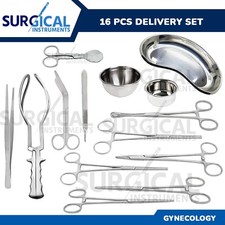 16 Pcs Basic Delivery Set Stainless Gynecology Surgical Instruments German Grade picture