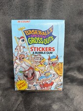 Case Fresh VTG 1988 Leaf Baseball's Greatest Gross Outs 36 Wax Pack Box Stickers picture