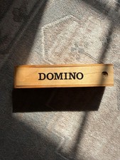 Crisloid Plastics Vintage Wooden Box Dominoes Made in Western Germany picture