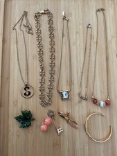 Avon vintage jewelry lot with necklaces pins earrings bracelet picture
