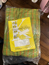 VTG Kenneth Home Fashions MCM Curtain Panel High Sierra Avocado Orange NOS 48x84 picture