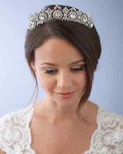 Luxury Crown Elegant Bride Wedding Crystal Tiara Silver Headdress Hair Accessory picture