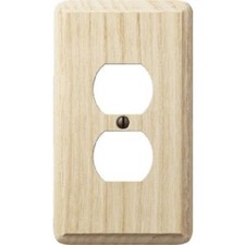 (16)-Amerelle 1-Gang Solid Ash Outlet Wall Plate, Unfinished Ash 401D picture