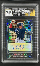 /10 William Contreras AUTO GOLD HGA 9 2021 Panini Obsidian Electric Etch Rookie picture