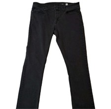 Volcom 2x4 Skinny Jeans Mens Measured 36x28 Black Extra-Slim Stretch Denim Zip picture