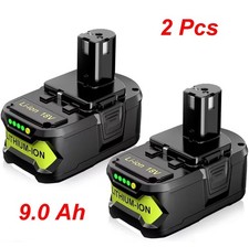 2 Pcs 9.0Ah Li-ion Battery For Ryobi 18V One+ Plus P108 P103 P105 P107 P109 P104 picture