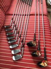 Vintage Macgregor Tourney MT2 CF 4000 Steel Irons & Woods RH Golf Club Set NICE picture