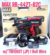 MAX RB-442T-B2C TwinTier Cordless Rebar w/ TW1060T 1 Roll Tie Wire 2 Batteries picture