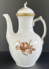 Royal Copenhagen Brown Rose Coffee Pot 688/9233 Hand Painted Denmark picture