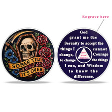 1-65 Year Custom Sobriety Coin Serenity Prayer AA Chips Medallion Sobriety Gifts picture