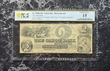 $2 Cabot Bank of Cabotville, Massachusetts, 1840’s MA PCGS 15 - Extremely Rare picture