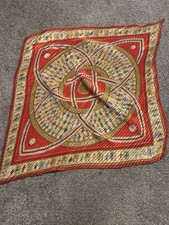Hermes Scarf Carre 90 Donner La Main Silk Pleated Multi-Color picture