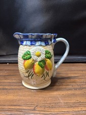 Panware Home Essentials Ceramic Lemon Pitcher Basketweave Creamer Tuscan Style picture