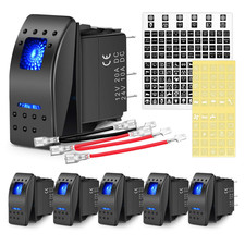 Nilight 6PCS 5PIN SPST Rocker Switches with 6 Sets Jumper Wires Set 20A/12V 10A/ picture