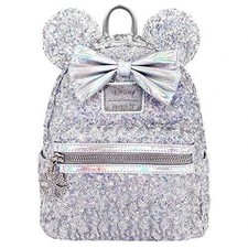 LOUNGEFLY X LASR Exclusive Disney Holographic Sequin Minnie Mini Backpack picture