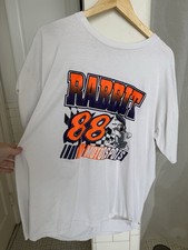 Men’s Vintage Oversized Rabbit 88 Motorsports T-Shirt White Size Large picture