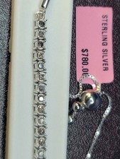 Sterling Silver 0.50 CT TW Natural Diamond Bolo Bracelet picture