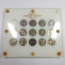 1951 to 1964 Proof Jefferson Nickel 5c US 14 Coin Set in Capital Holder #61279Q picture