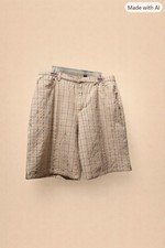 Escada Sport Tan Plaid Bermuda Shorts Stretch Classic Coastal Preppy Italy picture