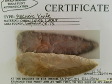 Papered Cen Texas Archaic Knife Arrowhead Prehistoric Artifact  P13 picture