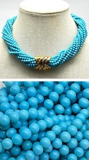 Vintage Ciner Necklace Blue Torsade Choker Egyptian Revival AS IS READ 15
