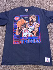 Nutmeg Mills Detroit Pistons Isiah Thomas #11 Black Shirt XL Officially Licensed picture