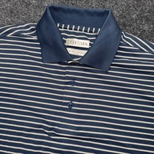 Tehama Men Sz M Polo Pullover Short Sleeve Golf Polyester Blue picture