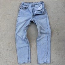 Vintage Levi’s 501 90s USA Student Light Wash Casual Streetwear Jeans 28x28 picture