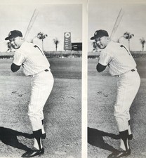 Lot (2) c.1960s Mickey Mantle Batting Original Type 1 Photo Spring Training picture