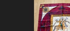 HERMES Carre 90 Feux d'Artifice 1837-1992 Silk Scarf Bordeaux Fireworks picture