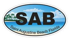 Saint Augustine Beach Florida Oval Bumper Sticker or Helmet Sticker D1176 picture