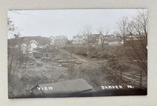 Sarver PA RPPC Town View Railroad NYC&HR Boxcar Antique Postcard Butler Co picture