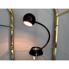 Vintage MCM Black Eyeball Gooseneck Desk Lamp — Working picture
