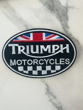 Triumph Motorcycles Embroidered Patch Union Jack British Motorcycle Biker Racin picture